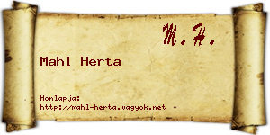 Mahl Herta névjegykártya